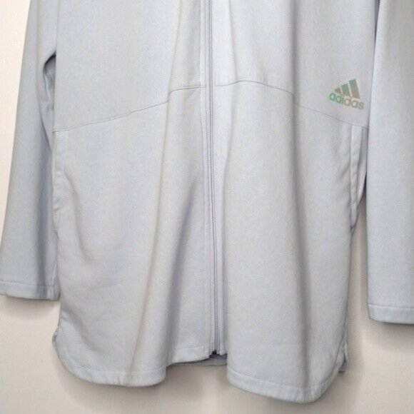 EUC Adidas Men Light Blue Full Zip Two Pocket Fleece Jacket XXL 2XL - Picture 3 of 10